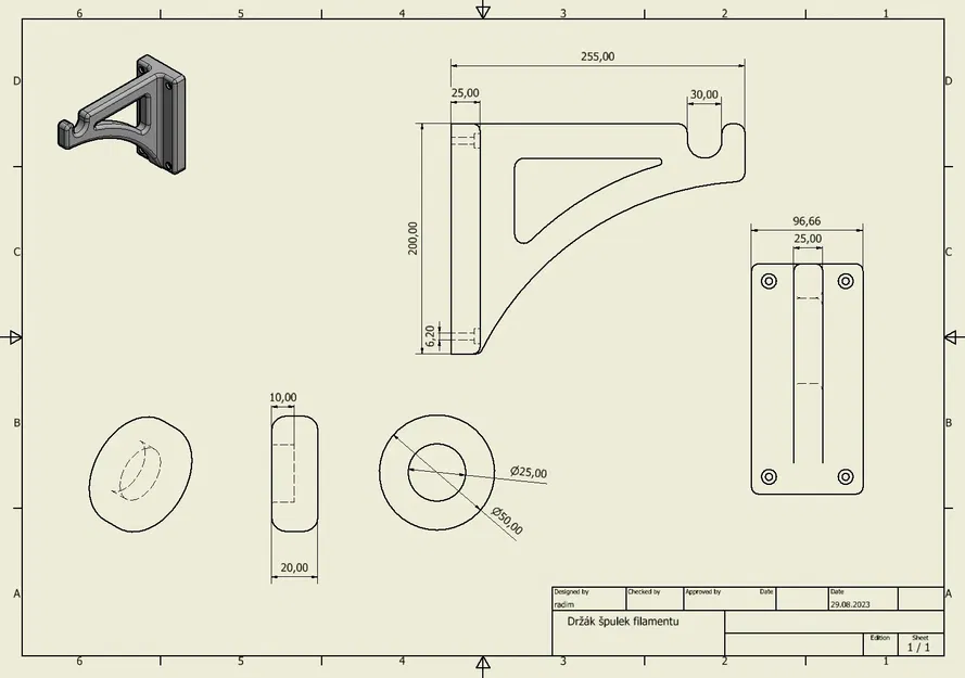 Giá đỡ cuộn filament 2KG / 4KG treo tường - Image 4