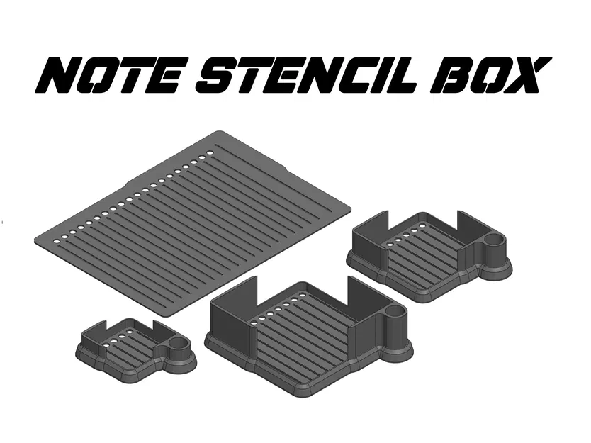 Hộp đựng tổ chức với thiết kế mẫu stencil cho ghi chú - Image 1