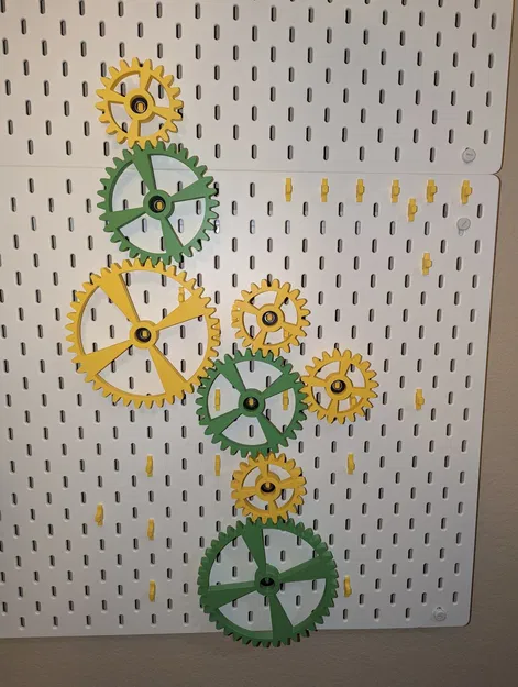 Đồ chơi bánh răng cho trẻ em sử dụng bảng ghim Ikea Skadis - Image 2