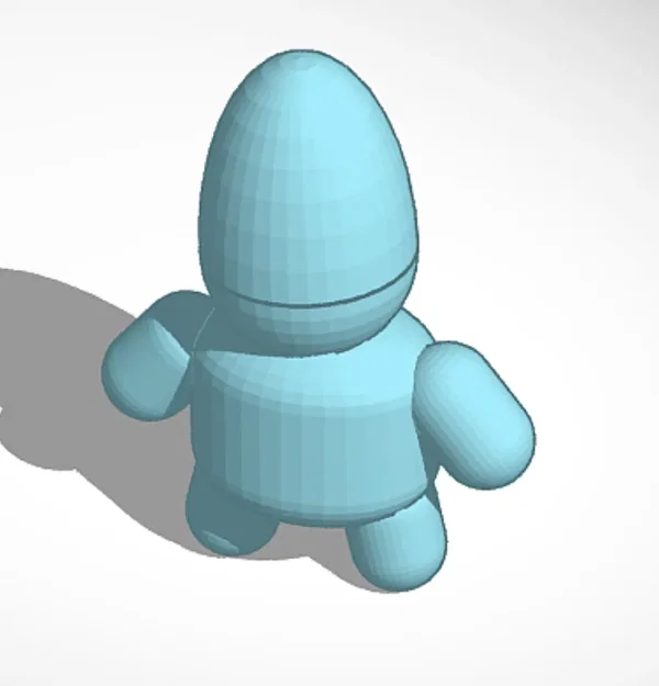 Đầu trứng trên thân thể trong Tinkercad - Image 1