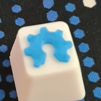 Nút bấm bàn phím Open Source Hardware in màu trắng và xanh