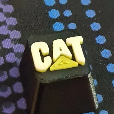 Núm phím Caterpillar CAT in màu Đen, Vàng và Trắng