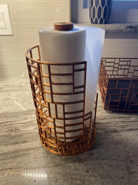 Giá đỡ khăn giấy kiểu Art Deco bằng gỗ chắc chắn - Image 1