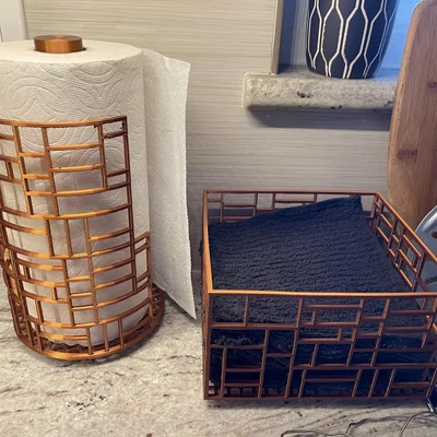 Giá đỡ khăn giấy kiểu Art Deco bằng gỗ chắc chắn