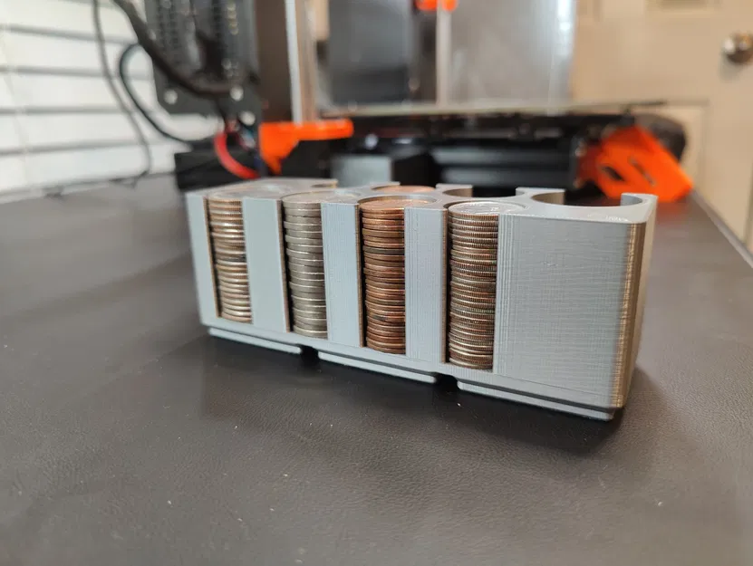 Giá đỡ tiền xu Gridfinity cho các đồng xu phổ biến của Mỹ - Image 1