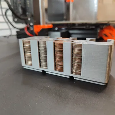 Giá đỡ tiền xu Gridfinity cho các đồng xu phổ biến của Mỹ