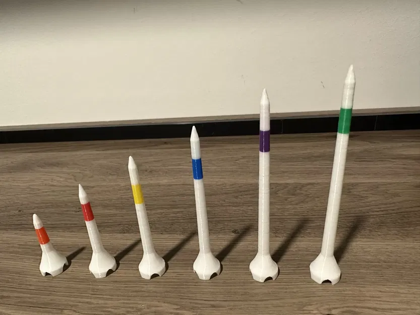 Cọc golf 6 kích thước với màu sắc đơn hoặc đôi - Image 1