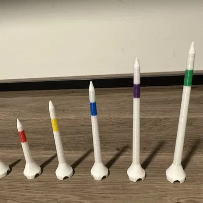 Cọc golf 6 kích thước với màu sắc đơn hoặc đôi