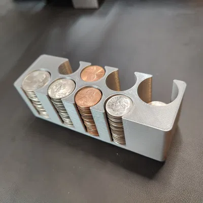 Giá đỡ tiền xu Gridfinity cho các đồng xu phổ biến của Mỹ