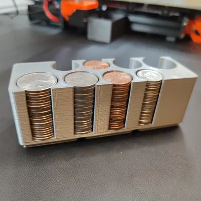 Giá đỡ tiền xu Gridfinity cho các đồng xu phổ biến của Mỹ