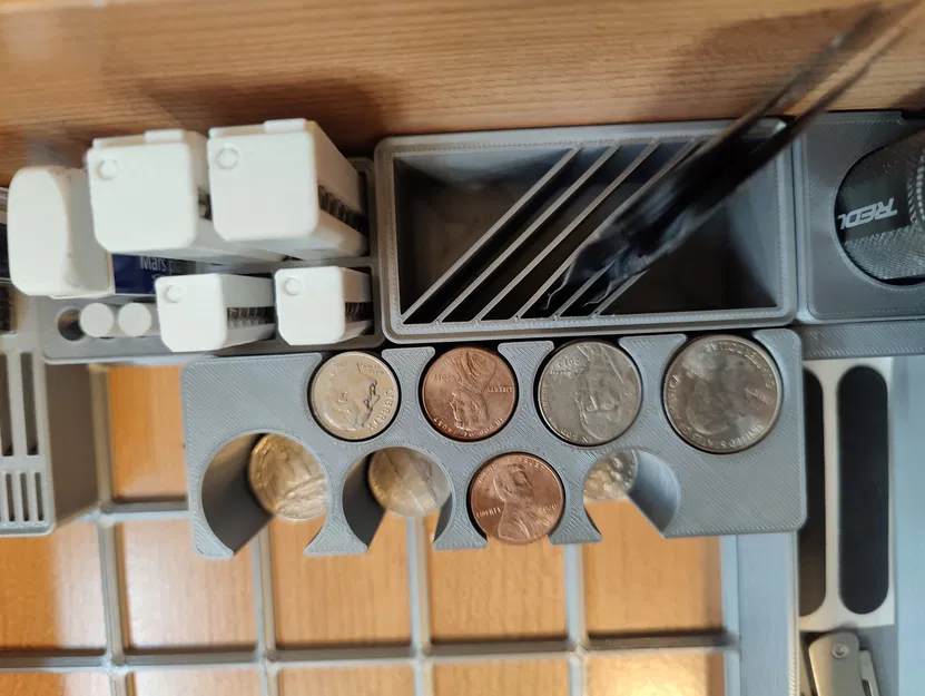 Giá đỡ tiền xu Gridfinity cho các đồng xu phổ biến của Mỹ - Image 5