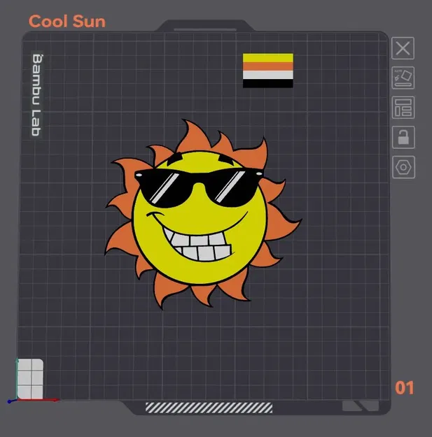 Mặt trời mát mẻ 2D dày 1mm với thiết kế độc đáo - Image 1