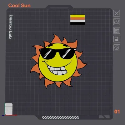 Mặt trời mát mẻ 2D dày 1mm với thiết kế độc đáo