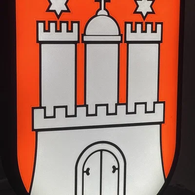Đèn LED với biểu tượng Hamburg Wappen