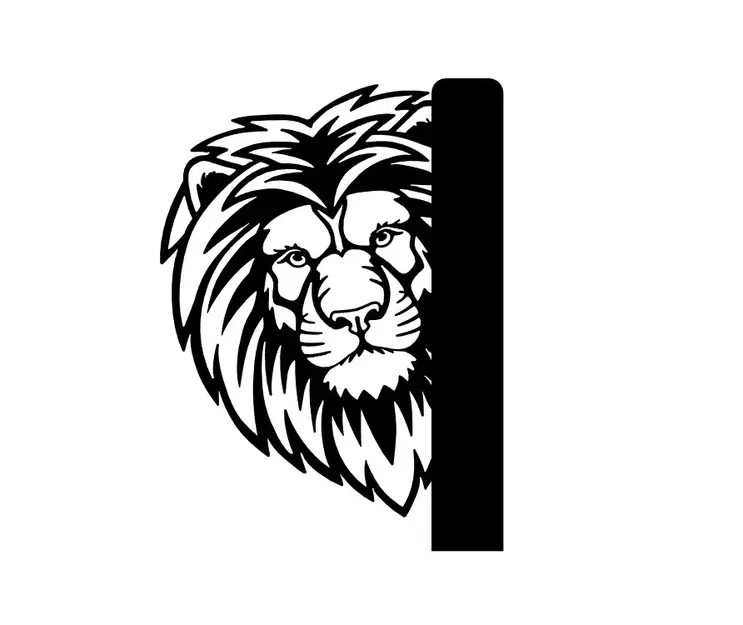 Sư tử đang nhìn trộm trên tường - Image 1