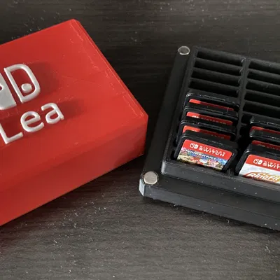 Hộp trò chơi Switch 6x3 với nametag và logo switch