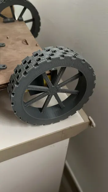 Bánh xe lớn cho động cơ 5v với hộp số 48:1 - Image 3
