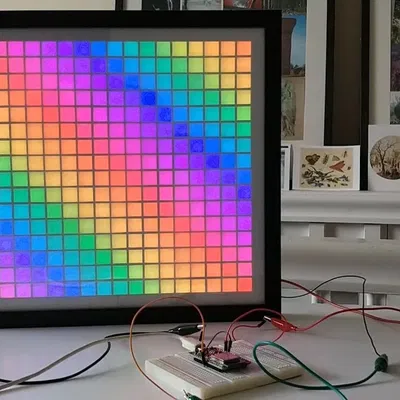 Khung tranh màn hình LED ma trận WS2812B ESP32 16x16