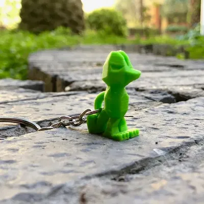 **Móc khóa Treecko phong cách low poly**