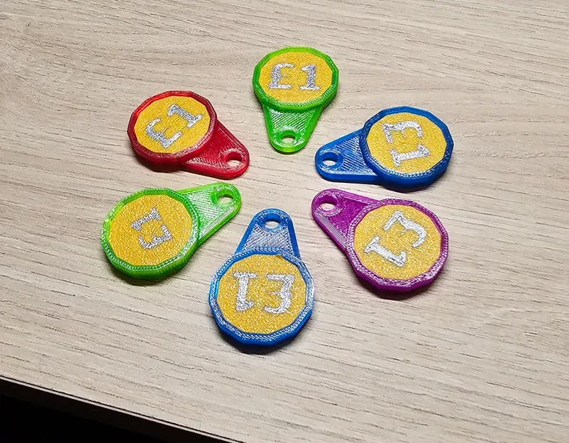 Móc khóa đựng token xe đẩy mua sắm £1 bằng TPU - Image 1