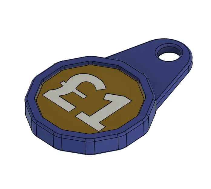 Móc khóa đựng token xe đẩy mua sắm £1 bằng TPU - Image 2