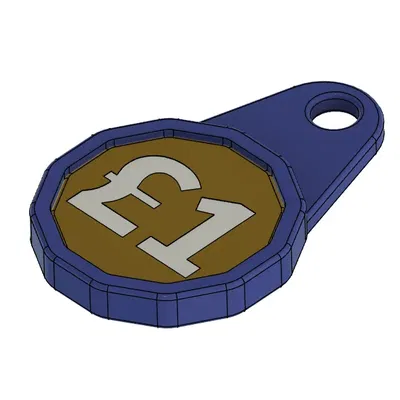 Móc khóa đựng token xe đẩy mua sắm £1 bằng TPU