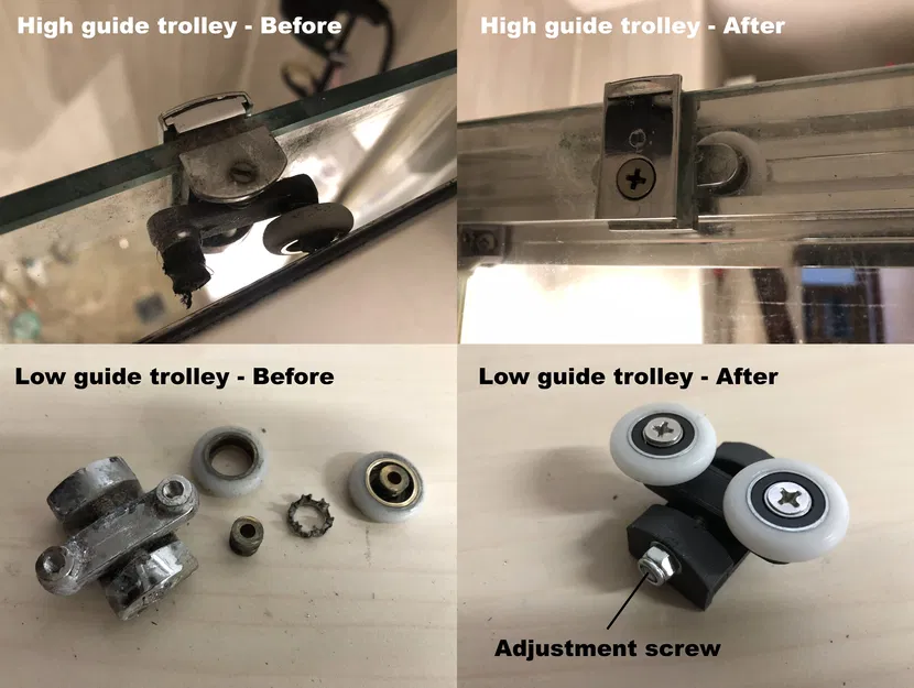 Bánh xe cửa tắm 23 mm - Phần dưới - Image 1