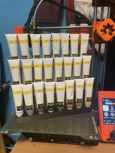 Giá đỡ ống sơn acrylic với không gian để đồ nghề - Image 1