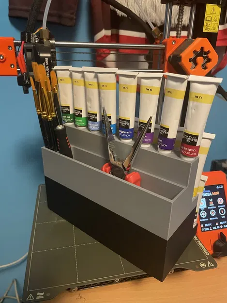 Giá đỡ ống sơn acrylic với không gian để đồ nghề - Image 2