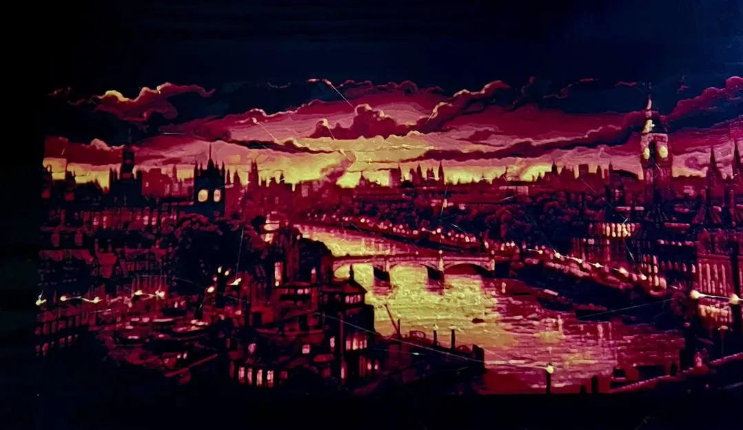 Tranh phong cảnh London tông tối bằng Hueforge - Image 1