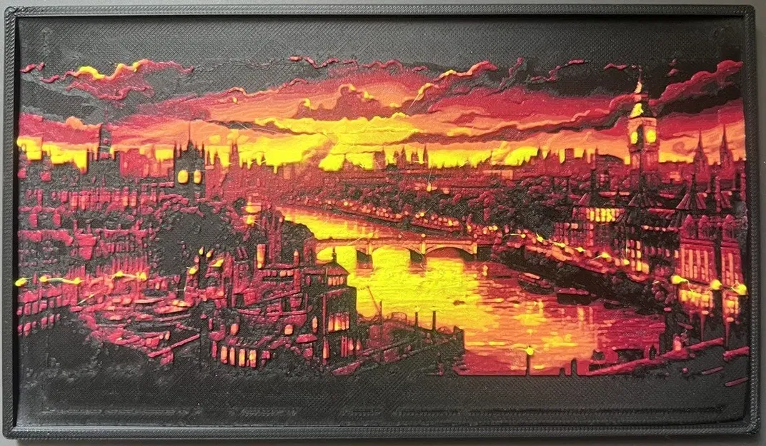 Tranh phong cảnh London tông tối bằng Hueforge - Image 3