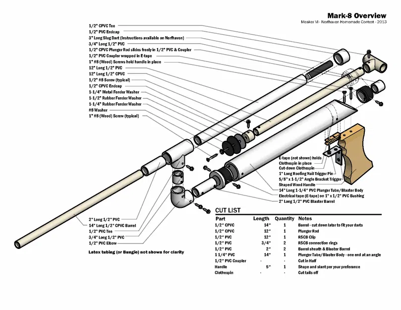 Súng bắn Nerf Meaker Mk-8 phong cách OG năm 2013 - Image 1