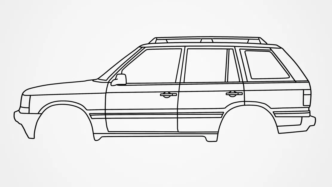 Nghệ thuật tường hình bóng Range Rover P38 - Image 1