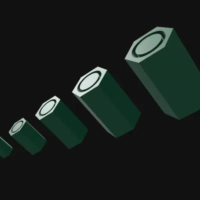 Trục và ổ cắm có ren mét tùy chỉnh cho mô hình 3D