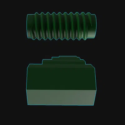 Trục và ổ cắm có ren mét tùy chỉnh cho mô hình 3D