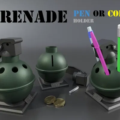 Giá đỡ bút và tiền hình lựu đạn M67