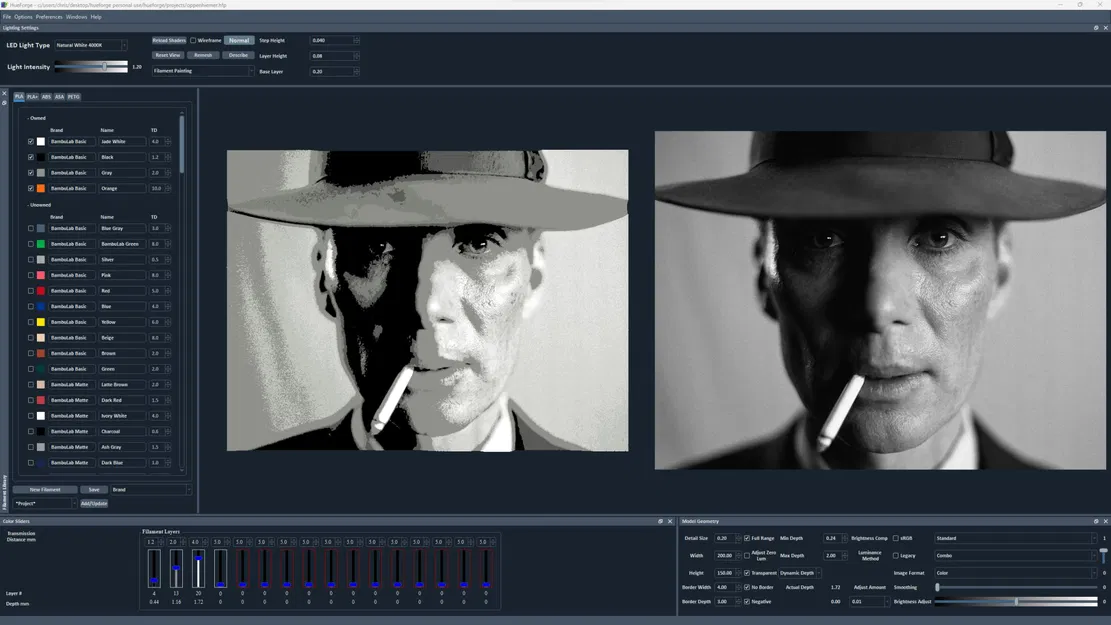 Tranh 3D Oppenheimer với 3 màu filament - Image 2