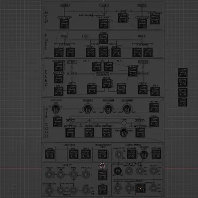 Bảng điều khiển trên cao A320 cho mô phỏng bay
