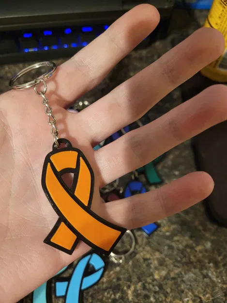 Móc khóa hình ruy băng chống ung thư thiết kế cho từ thiện - Image 2