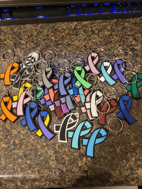 Móc khóa hình ruy băng chống ung thư thiết kế cho từ thiện - Image 5