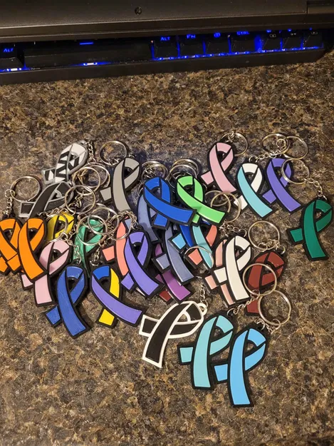 Móc khóa hình ruy băng chống ung thư thiết kế cho từ thiện - Image 6