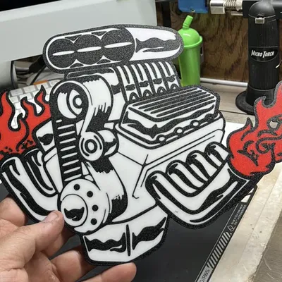 Động cơ BLOWN hotrod mạnh mẽ cho mô hình 3D