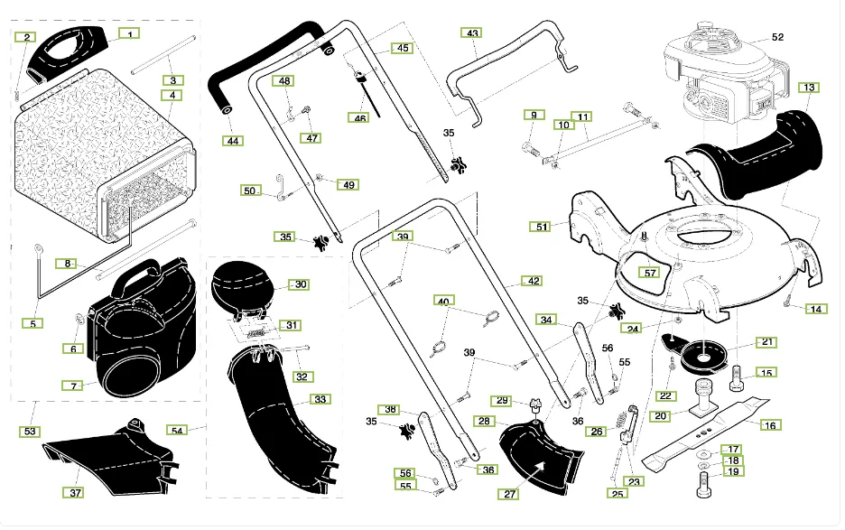 Núm tay cầm máy cắt cỏ Husqvarna r152 svh #532185588 - Image 3
