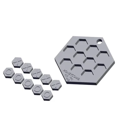 Bàn cờ Tic Tac Toe hình tổ ong treo tường