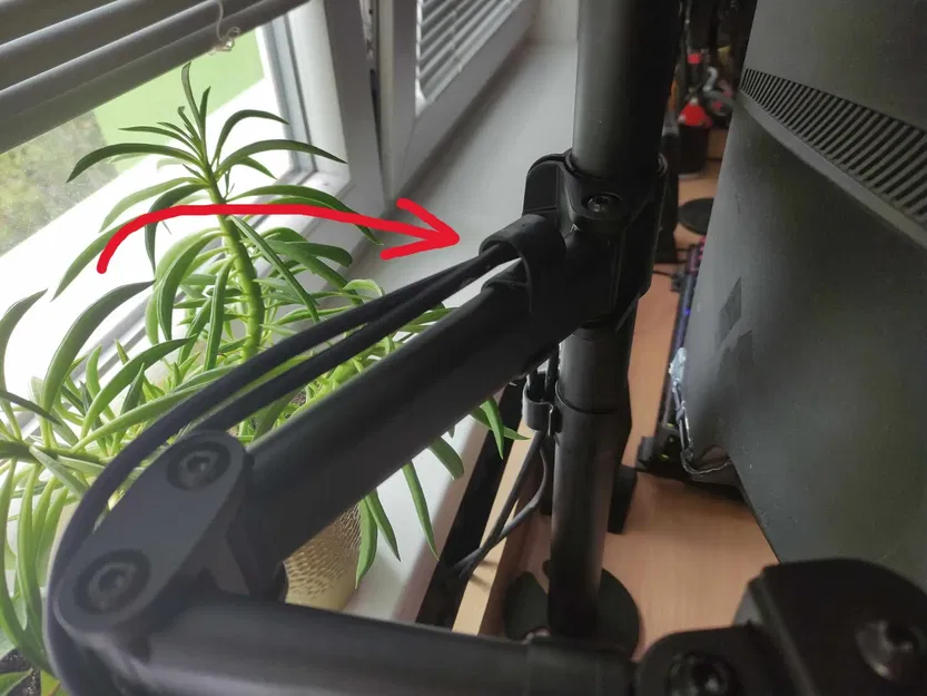 Giá đỡ cáp cho giá đỡ VESA hai màn hình - Image 1