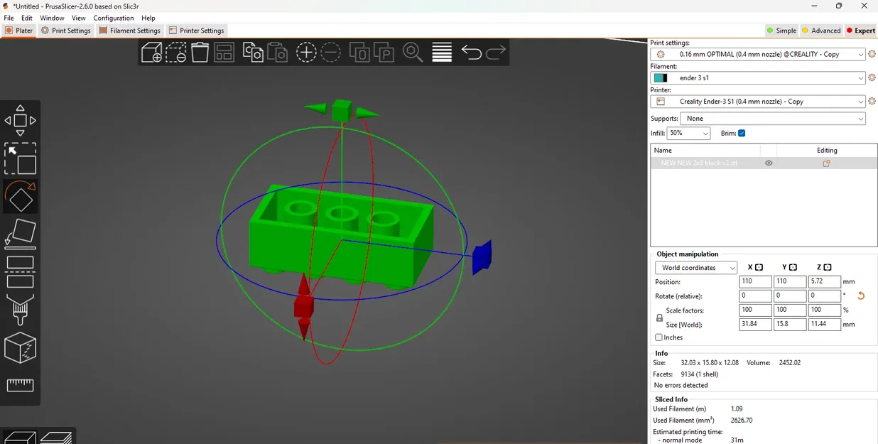 Khối lego 2x8 cho mô hình Fusion 360 đầu tiên - Image 2