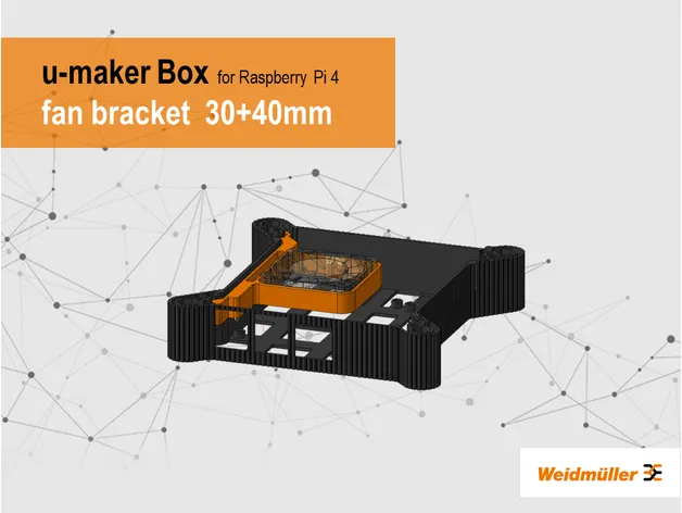 Giá đỡ quạt 30x30mm và 40x40mm cho hộp u-maker Weidmueller - Image 1