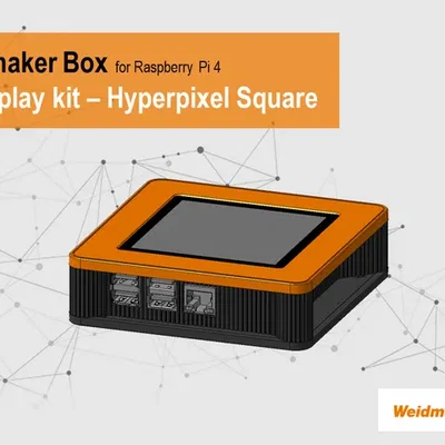 Bộ hiển thị u-maker-Box - Màn hình cảm ứng Hyperpixel 4.0 Vuông