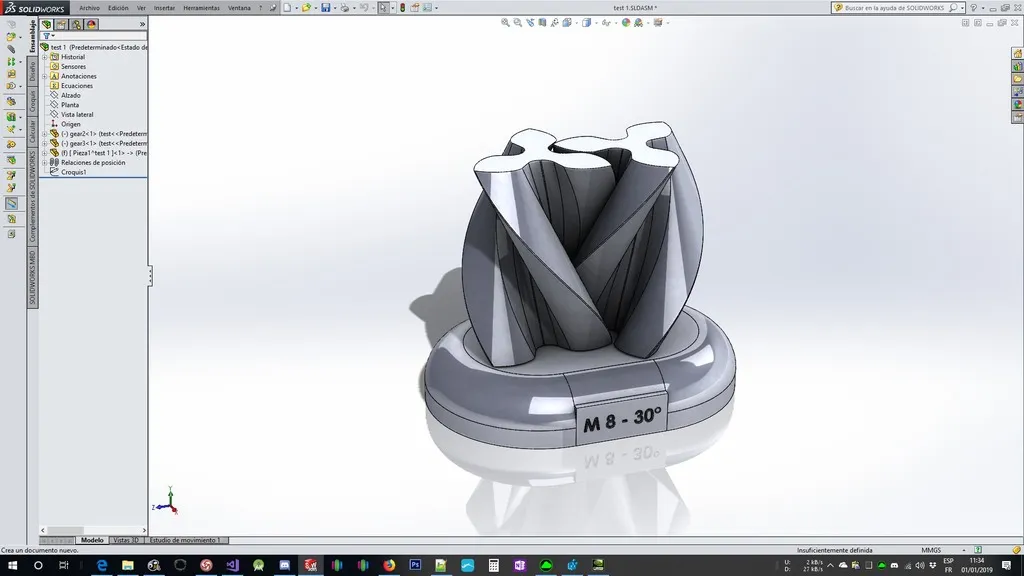 Bánh răng 3 răng cho trục 2mm trong SolidWorks - Image 4