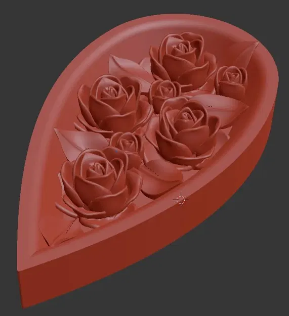 Hộp trang sức hình hoa hồng in bằng gỗ và đồng - Image 4